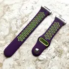 Purple with Green Smooth Rubber Silicone Sports Band Strap for Fitbit Ionic