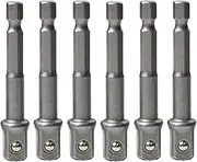 INCAUCA 6 Pack 1/4 Socket Adapter, Drill Bit Adapter, Hex to Square 1/4 Drive Adapter, Impact Driver Socket Adapter, 1/4 Inch Square Socket Adapter Bits for Automotive DIY
