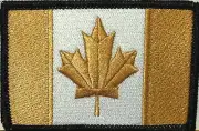 CANADA Flag Patch with Hook & Loop fastener Tan & White Version #6