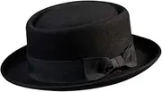 [Samplife] Pork Pie Hat for Men/Women Wool Felt Boater Porkpie Flat Top Derby
