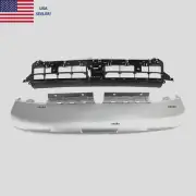 Front bumper lower skid plate silver grille insert 2pc set fits 2019- 24 Q3 base