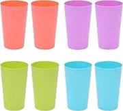 8 Pcs in 4 Assorted Colors 26 Ounce Tumblers Drinking Cups, 730ml Iced Tea Tumblers, Large Drinking Reusable Cups, Party Cups, Non-Crumbly Drinking Cups, Unbreakable, BPA-Free, Dishwasher Safe (8)