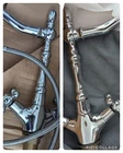 LOT 2 NEW Ikea Gooseneck Chrome Faucets Swivel Aerator Supply Lines Kitchen Bath