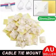 Self Adhesive Cable Tie Mount Square Wire Zip Tie Base Clamps Clip Wall Holder