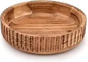 Kaizen Casa Decorative Bowls Hand Carved Home Decor for Dining Table Centerpiece Decor Wood Bowl Home Party Wedding Décor (10" X 10" X 2.5'')