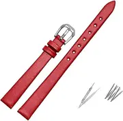 [WUTONGMU] Women Fashion Leather Watch Band Bracelet Small Size Mini Strap Red White Black Accessories 6mm 8mm 7mm 10mm 12mm 14mm