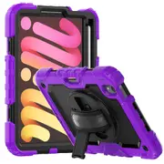 MCC Shockproof iPad mini (A17 Pro) 8.3" 2024 Strap Rugged Tough Case Cover Apple mini7 7 [Purple]
