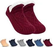 [yoiar] Fleece-Lined Non-slip Thermal Slippers Socks
