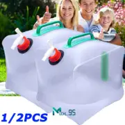 1/2X Collapsible Water Container with Spigot 5 Gallon Camping Water Storage Jug
