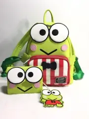 NEW Loungefly Sanrio Hello Kitty Keroppi Frog Mini Backpack & Matching Wallet