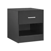 Design Square Marcus Wooden Nightstand Bedside Table W/ 1-Drawer Black