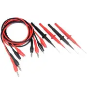 2pcs AideTek hard stainless steel Needle Test Leads Alligator Clip 80cm P1080set