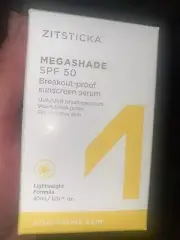 Zitsticka Megashade SPF 50. Breakout-Proof Sunscreen Serum. Expires 10/24