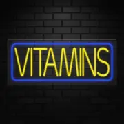 Vitamins Neon Sign for Retail Displays | LED Flex Neon | 30"W x 12"H x 1"D