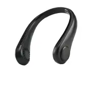 Elosung 2Pcs Black Leafless Hanging Neck Fan Rechargeable Portable Hands Free Cooling With 3 Speeds Portable Fans