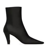 Saint Laurent Jill Square Pointed-Toe Ankle Boots 36,37.5,37,38.5,38,39 black