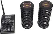 Restaurant Buzzer Pagers Wireless Calling System Guest Paging Queuing System, 20 Pagers with Transmitter for Restaurant Hospital Hotel Bar Coffee (AU Plug)