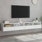 TV Wall Cabinets 2 pcs White 100x30x30 cm Engineered Wood