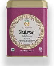 Mai Greens Shatavari Herbal Infusion - 10 PLA Pyramid Tea Bags | Blend of Shatavari, Pot Tamarind, Tulsi & Hibiscus | Caffeine-Free | Supports Hormonal Balance, Gut Health & Cooling Relief