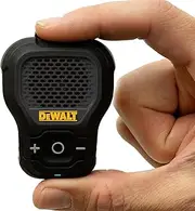 DEWALT Wearable Bluetooth Speaker [Limited Edition - Black] Clip-On Wireless Jobsite Pro Water-Resistant Portable Speaker (Non- Magnetic), Built-in Mic for Hands-Free Music/Calls, Bluetooth Speaker
