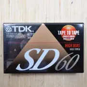 TDK SD 60 Chrome Type II Blank Audio Cassette Tape (1992) New Sealed