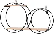 Floating Shelves for Wall, Decorative Wall Hanging Shelf Geometric Wall Storage Shelf Wooden Wall Shelf for Home Nursery, Black
