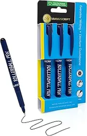 MANUSCRIPT Rollerball Pens (Pack of 3) (Black)