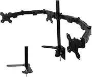 3 Monitor Desk Mount – Triple Monitor Stand Fits 17-32 Inch Screens (Max 19.8 lbs Each) – Adjustable Computer Stand – VESA Compatible – Clamp/Grommet Base – Perfect for Home & Office