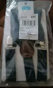 NWT The Childrens Place Boys Suspenders Bow Tie Set Blue Tidal 6-16