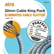 AVS CM2215B Cable Management - 22mm - 1.5m - Black [CM2215B]