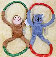 Zippypaws 2-Pack ROPETUGZ BROWN MONKEY & KOALA Squeaky Dog Toy -FREE SHIPPING-