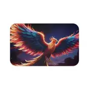 Majestic Phoenix Bath Mat, Colorful Bathroom Decor, Boho Home Accent, Unique