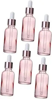 Healeved 6Pcs Essential Oil Dropper Bottles Glass Cosmetic Liquid Containers with Cap Leak Design for Travel Toiletries Essentials