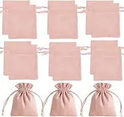 Ljxyloog 30 Pack Velvet Pouches with Drawstring Bags 7 x 9cm, Mini Small Cloth Jewelry Gift Packaging Bag for Wedding Candy, Party Holiday (Pink)