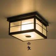 Motion Sensor Outdoor Ceiling Light, Flush Mount Ceiling Light Fixture with Adju
