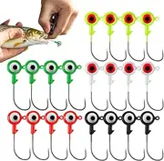 Fish Hook | Fishing Jig Head Hook,20X Realistic Eye Sturdy Versatile Tackle for River Lake Bass Trout Saltwater Catfish Freshwater