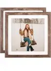 TOFOREVO 10x10 Square Picture Frames Set of 2 Rustic Wood Grain Photo Frame f...