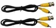 2-Packs 1 Meter Bnc to Rca Video Cable Connector for Cctv Camera from Dvr to Tv