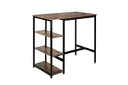 Levede 3-Tier Wooden High Table with Storage Shelves