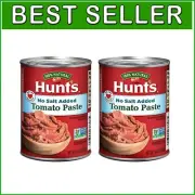 Hunt’s Tomato Paste No Salt Added - Thick Texture, 2 Packs of 6 Oz for Cooking
