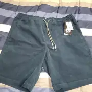 NWT-Volcom Frickin Mix Elastic Waist Corduroy Shorts - Cruzer Blue - Size Large