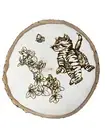Pyrography wood burning Coaster Cutting Cheese Board Centerpiece Gift Kitty Cat