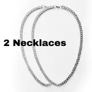 Silver Cuban Link Chain Necklace 5MM 16" 18" 20" 22" 24" 26"