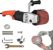 Surface Conditioning Tool, 1400W Electric Burnishing Polishing Machine with 6 Gear Speed Adjustable, Handheld Metal Wire Drawing Machine with Wheel, for Metal Stainless Steel Wood Polishing