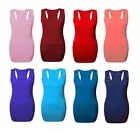 Ladies Womens Long Racer Back Bodycon Muscle Vest Top Gym Top All Plus Sizes*Rcr