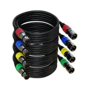 XLR Cables, XLR Microphone Cable 1.5 ft 4 Pack, Gold-plated 3-pin XLR Speaker...