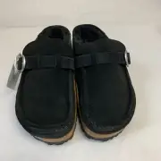 Birkenstock New w/ Box Buckley Shearling Black Suede Leather Narrow Select Size