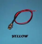LED - 5mm PRE WIRED 12 VOLT WITH CHROME BEZEL - YELLOW