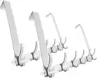 2 Pack Over The Door Hooks Hanger, Coat Rack with 6 Dual Hooks for Hanging