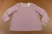 Charter Club Intimates Womens XL Mauve Long Sleeve Round Neck Lounge Top NWT